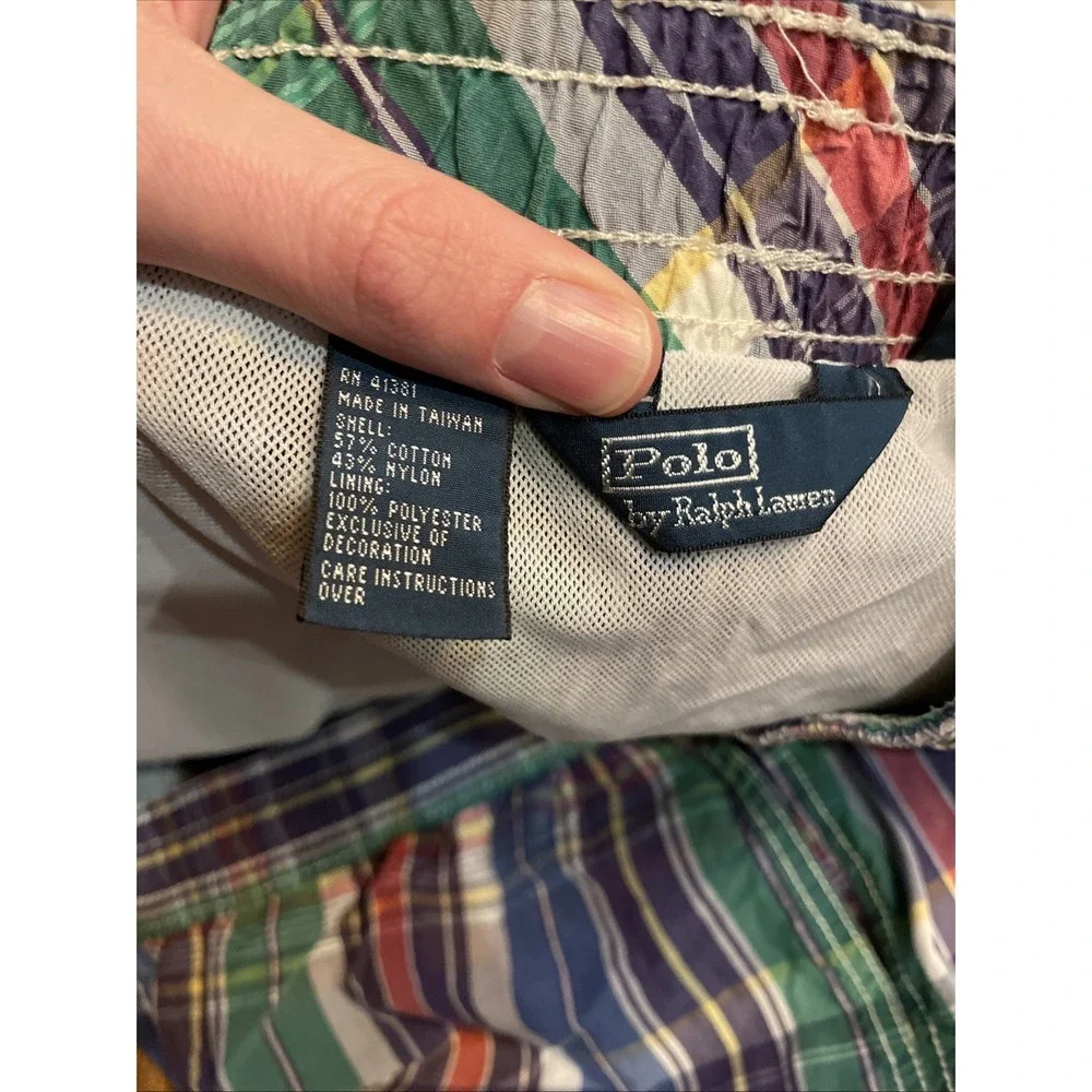 Polo Ralph Lauren Swimwear Men's Swim Trunks Bright Plaid Pony Logo Size 2XB‎